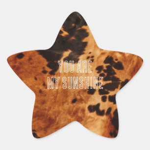 Western Brown Cowhide Star Sticker