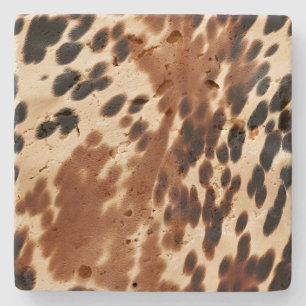 Western Brown Cowhide Stone Coaster