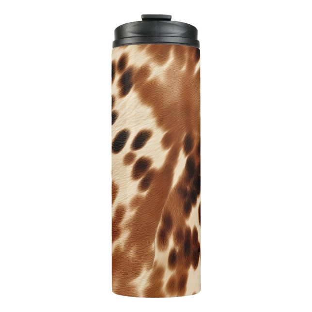 Western Brown Cowhide Thermal Tumbler (Front)