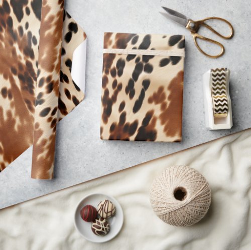 Western Brown Cowhide Wrapping Paper