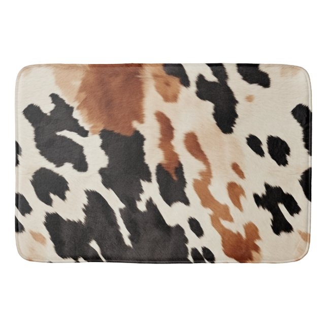 Western Brown Cream Animal Cowhide Bath Mat (Front)