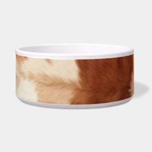 Western Brown Cream Animal Cowhide Bowl