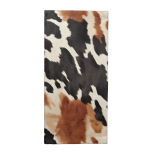 Western Brown Cream Animal Cowhide Cloth Napkin