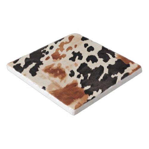 Western Brown Cream Animal Cowhide Trivet