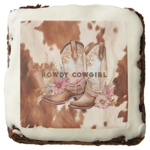 Western Brown Cream Cowboy Boots Brownie