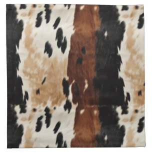Western Brown Cream Cowhide Animal Cloth Napkin