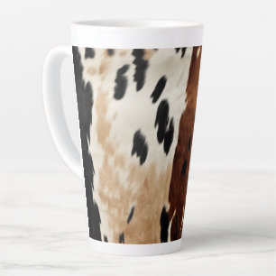 Western Brown Cream Cowhide Animal  Latte Mug