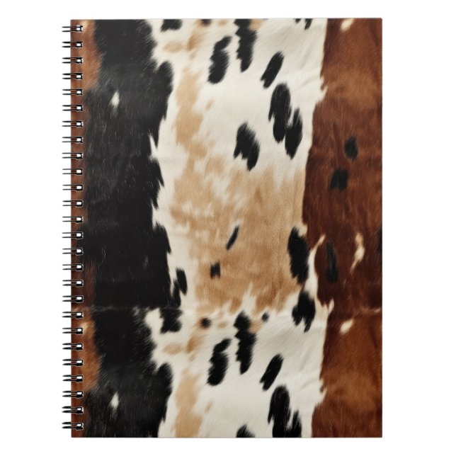 Western Brown Cream Cowhide Animal  Notebook (Front)