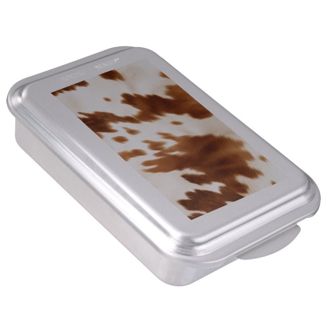 Western Brown Cream Cowhide Cake Pan (Side)