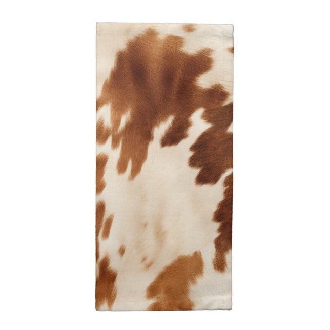 Western Brown Cream Cowhide Cloth Napkin (Half Fold)