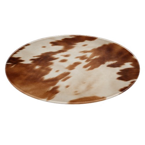 Western Brown Cream Cowhide Cutting Board