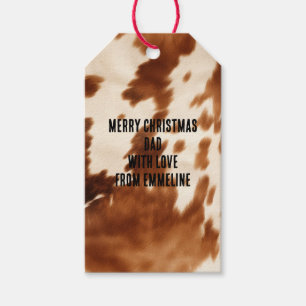 Western Brown Cream Cowhide Gift Tags