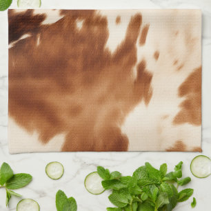 Western Brown Cream Cowhide Kitchen Towel