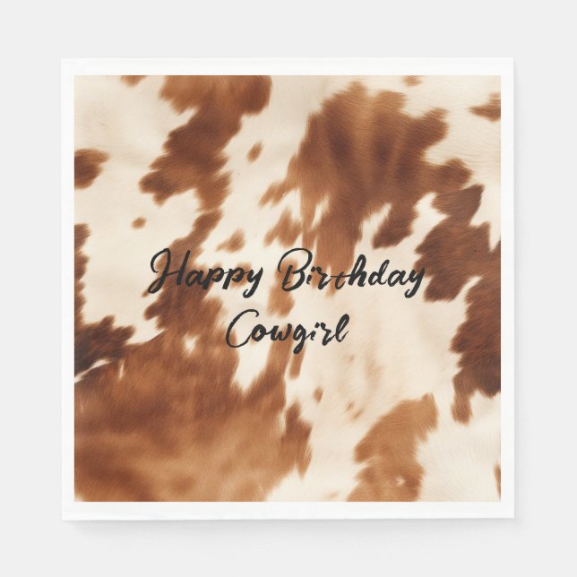 Western Brown Cream Cowhide Napkins (Front)