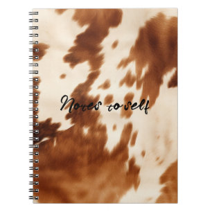 Western Brown Cream Cowhide Notebook
