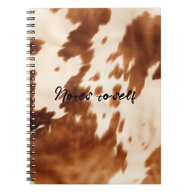 Western Brown Cream Cowhide Notebook (Front)