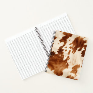 Western Brown Cream Cowhide Notebook