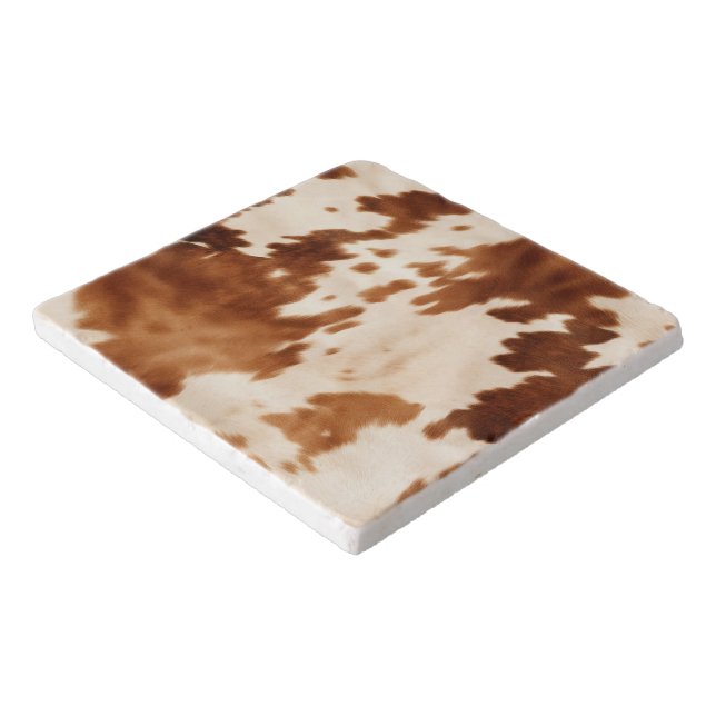 Western Brown Cream Cowhide Trivet (Corner)