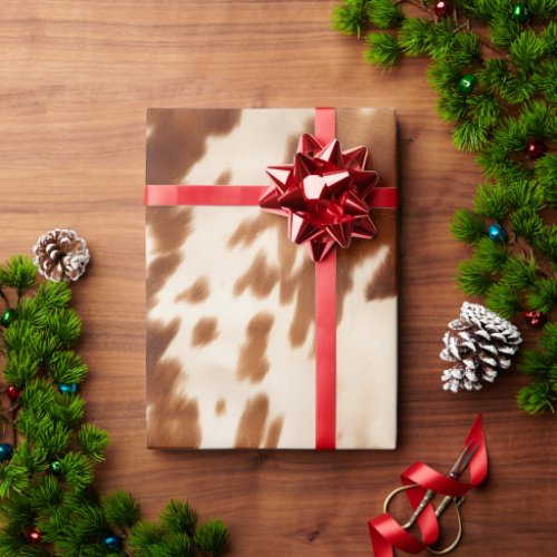 Western Brown Cream Cowhide Wrapping Paper