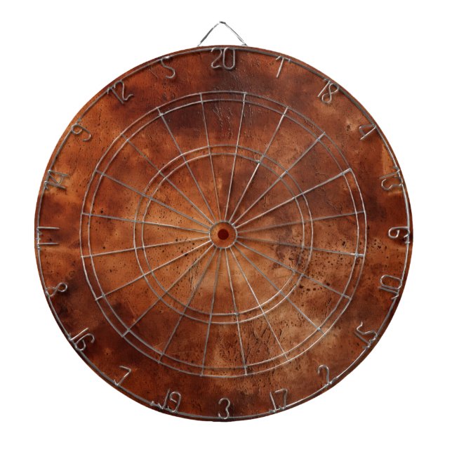 Western Brown Faux Cowhide   Dart Board (Front)