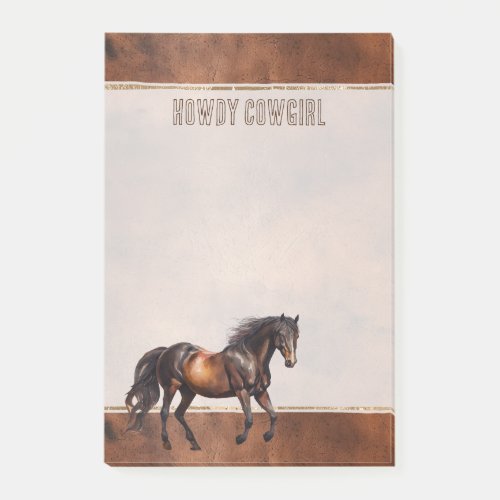 Western Brown Horse Cowboy Cowgirl Post_it Notes