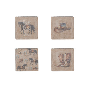 Western Brown Horse Stone Magnet