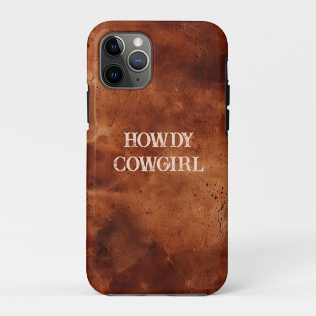 Western Brown Howdy Cowboy Brown  Case-Mate iPhone Case (Back)