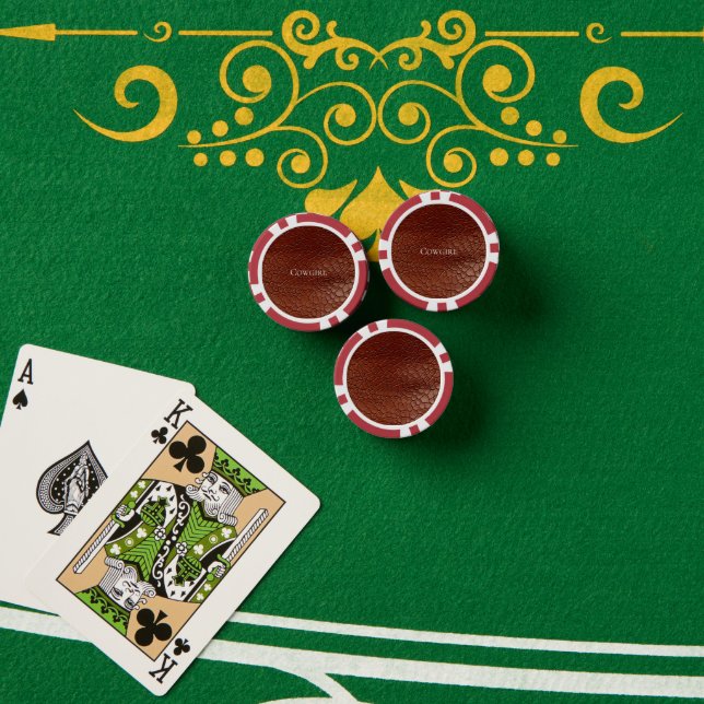Western Brown Leather Look Animal Poker Chips (Poker Table (Stack))