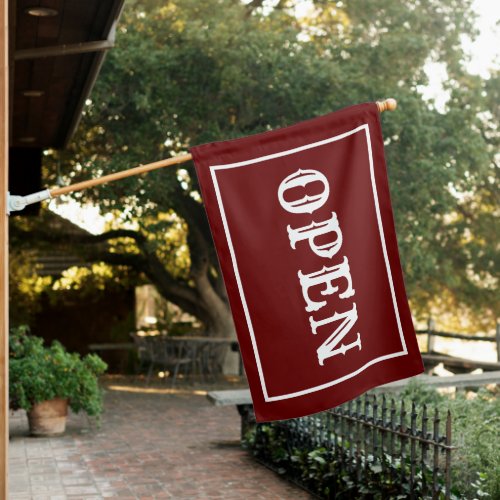 WESTERN BROWN OPEN SIGN FLAG