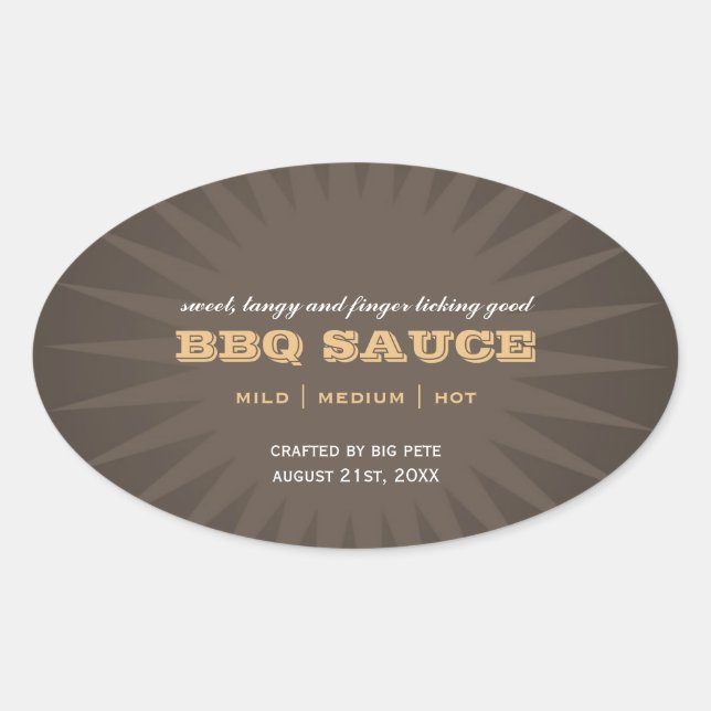 Western brown star burst kitchen sticker labels (Front)