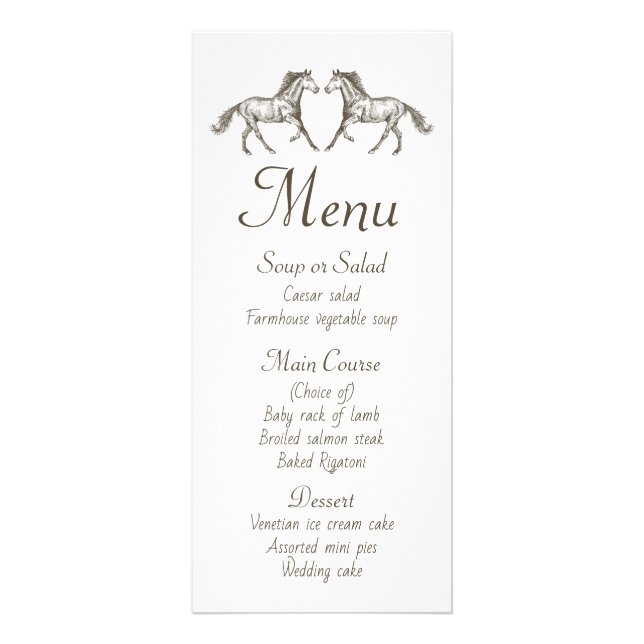 Western Brown Wedding Menu Country Rustic Party (Front)