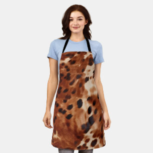 Western Brown White Black Animal Cowhide Apron