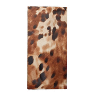 Western Brown White Black Animal Cowhide Cloth Napkin