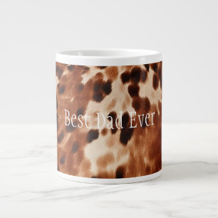 Western Brown White Black Animal Cowhide Giant Coffee Mug