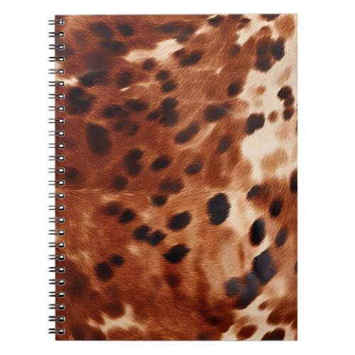 Western Brown White Black Animal Cowhide Notebook