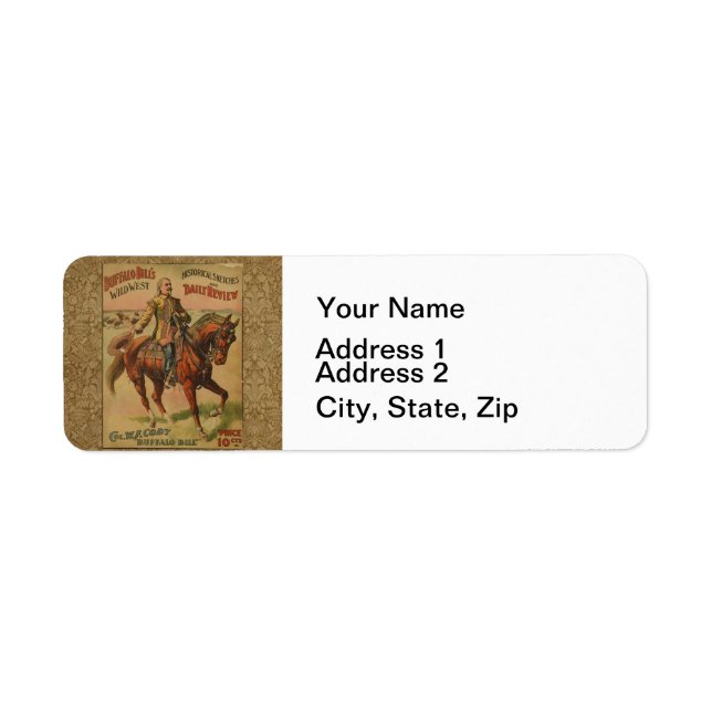 Western Buffalo Bill Wild West Label (Front)