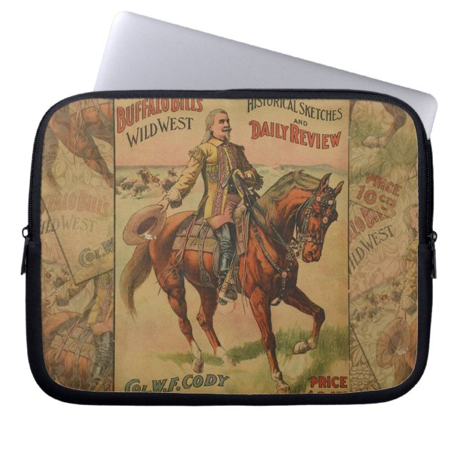 Western Buffalo Bill Wild West Laptop Sleeve (Front)