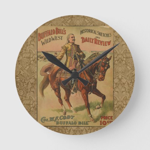 Western Buffalo Bill Wild West Round Clock