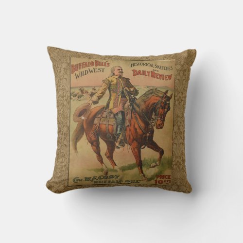 Western Buffalo Bill Wild West Throw Pillow