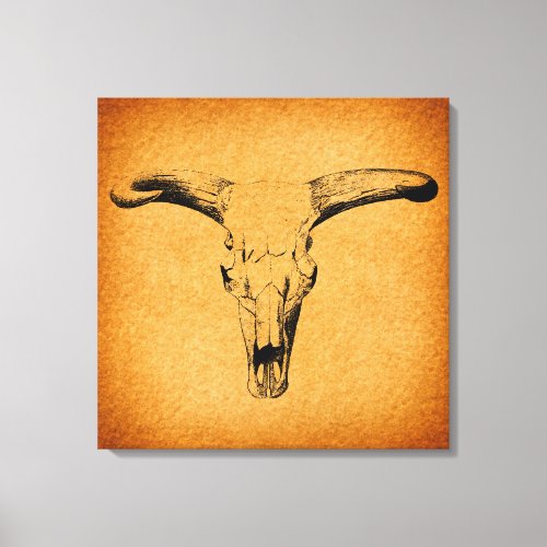 Western Bull Horns Canvas Print
