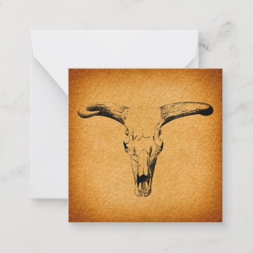 Western Bull Horns Note Card