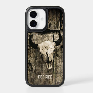 Western Bull Skull Barn Wood Rustic Sepia Vintage iPhone 17 Case