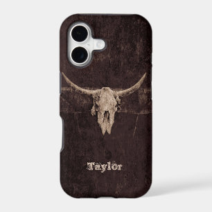 Western Bull Skull Country Brown Beige Old Rustic iPhone 17 Case