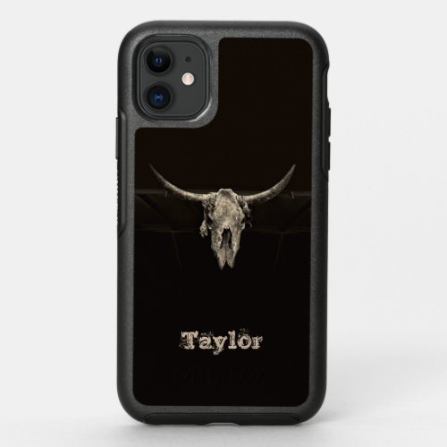 Western Bull Skull Country Cowboy Rustic Vintage OtterBox Symmetry iPhone 11 Case