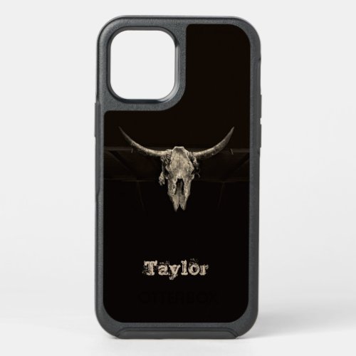 Western Bull Skull Cowboy Country Rustic Vintage OtterBox Symmetry iPhone 12 Pro Case