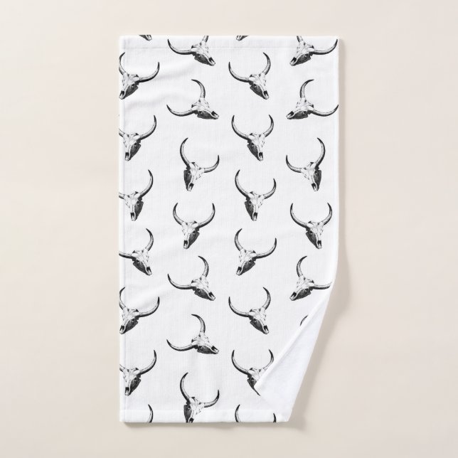 Western Bull Skulls Hand Towel (Hand Towel)