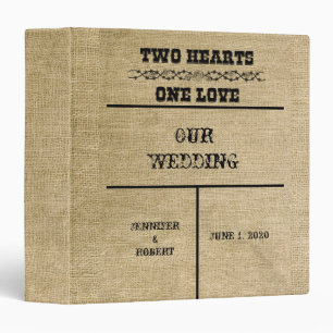 Western Burlap Wedding Album Binder