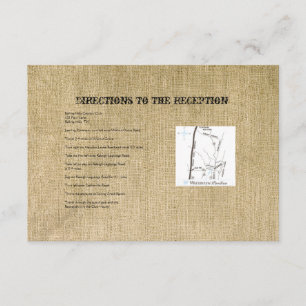 Western Burlap Wedding Directions Enclosure Card
