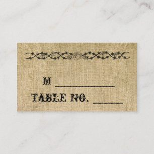 Western Burlap Wedding Place Cards