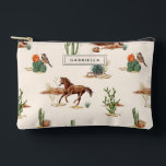 Western Cactus Desert Horse Cowgirl Personalized Accessory Pouch<br><div class="desc">Western Cactus Desert Horse Cowgirl Personalized Accessory Pouch</div>